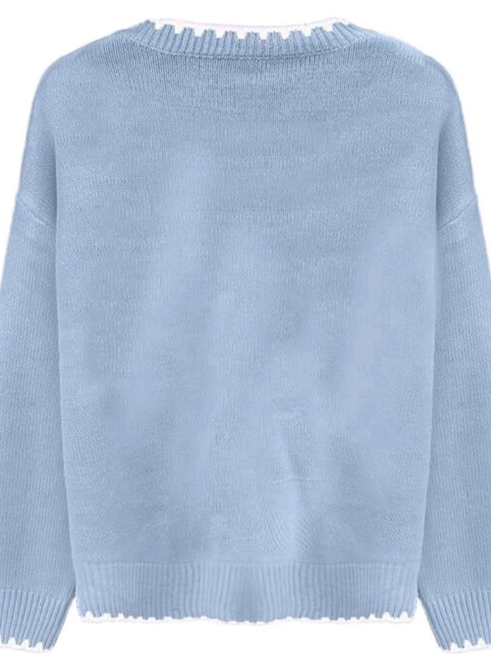 Women’s Blue Bow Knit Sweater - Picture 4 of 4